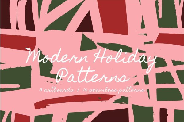 现代假日图案纹理素材精选 Modern Holiday | Patterns + Artboard