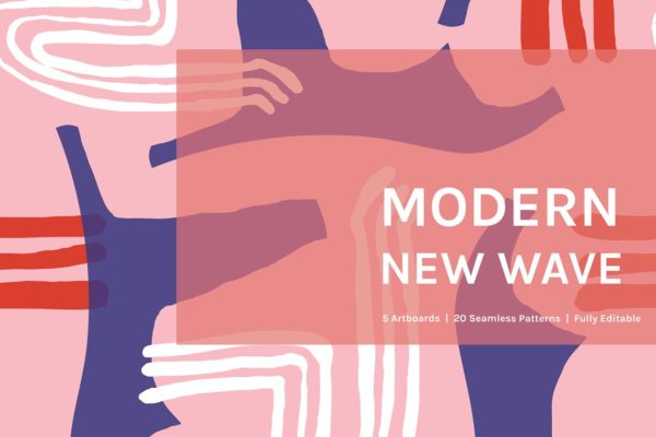 现代抽象彩色波纹图案纹理素材精选 Modern New Wave | Patterns