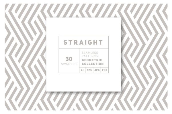 重叠直线几何图案汇总 Straight Seamless Patterns Bundle