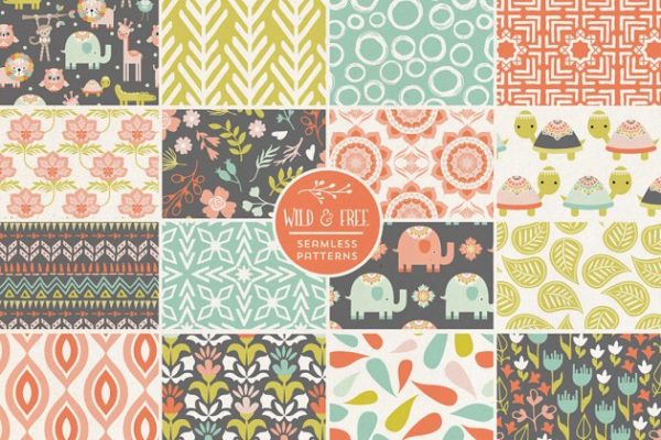 狂野自由封波西米亚丛林图案纹理素材精选 Wild and Free Boho Jungle Patterns