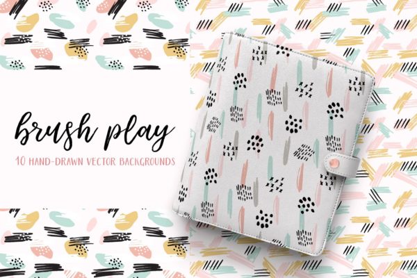 抽象画笔图案纹理素材精选 Brush Play Abstract Patterns