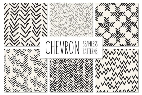 人字形图记无缝图案纹理素材精选 Chevron. Seamless Patterns Set v.2