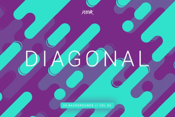 圆角线条背景纹理v02 Diagonal | Rounded Lines Bgs | V02
