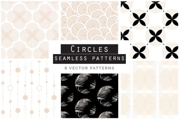 玫瑰金圆形几何图案纹理素材精选背景 Rose Gold Geometric Patterns