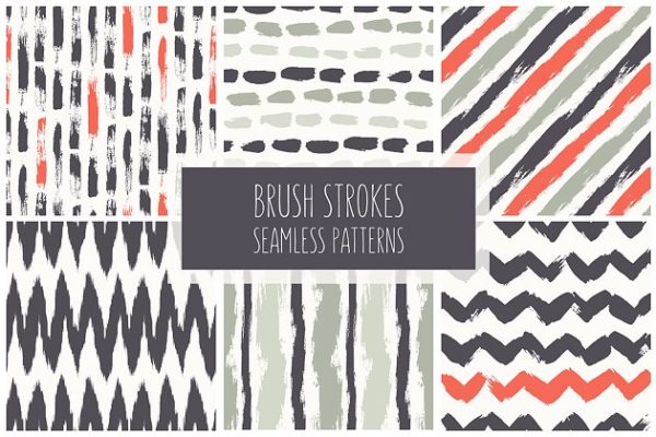 画笔笔刷图案无缝背景纹理v2 Brush Strokes Seamless Set 2