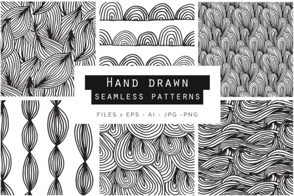 手绘涂鸦印花设计图案 Hand Drawn Doodle Patterns