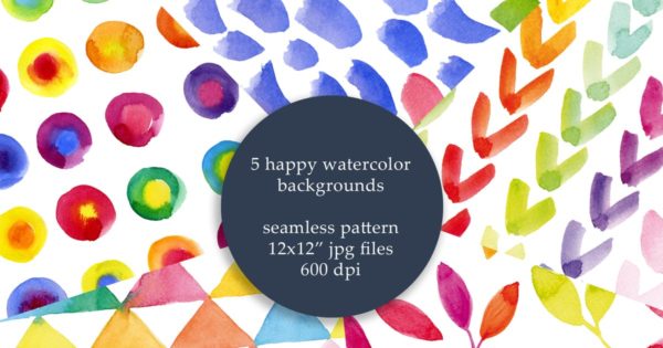 抽象水彩图案背景素材 Abstract Watercolor Pattern