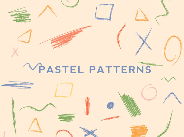 手绘粉笔素描图案背景素材图片 Handmade Pastel Sketches & Patterns
