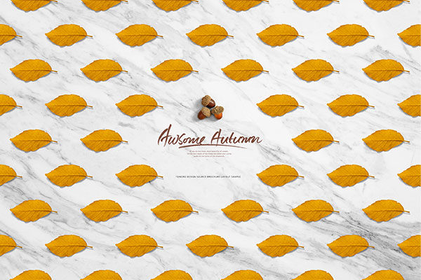 秋季黄叶图案背景psd素材