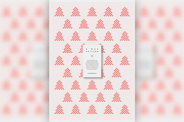 红色圆点圣诞树元素图案设计素材