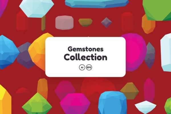 50+彩色宝石钻石图案矢量背景素材 Gemstones Collection