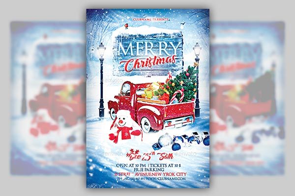 独具节日气氛的圣诞节海报模板下载 [psd]
