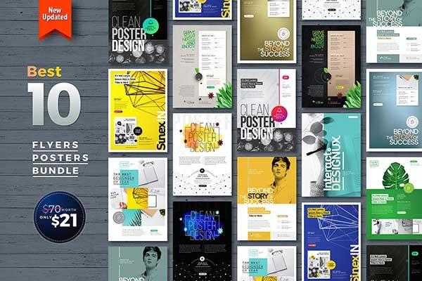 10款年度最佳设计的海报模板下载 Best 10 Flyer Poster Bundle [eps]