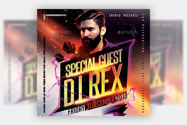 夜店DJ宣传海报模板下载 Guest Dj Flyer Template [psd]