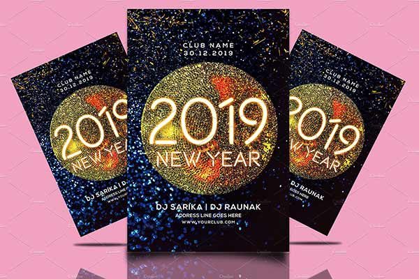 新年聚会海报模板 New Year Party Flyer [psd]