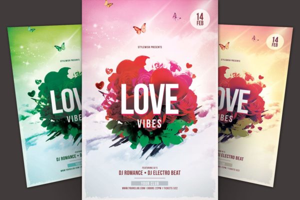 爱之共鸣音乐派对传单模板 Love Vibes Flyer Template