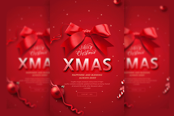 韩国素材：时尚圣诞节海报模板PSD