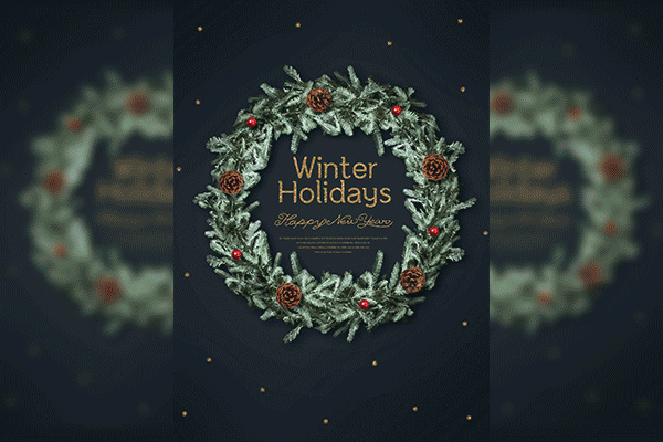 韩国素材：好用的圣诞节海报广告模板PSD