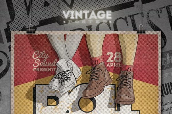 复古半色调风格海报传单模板 III Vintage Poster / Flyer – III