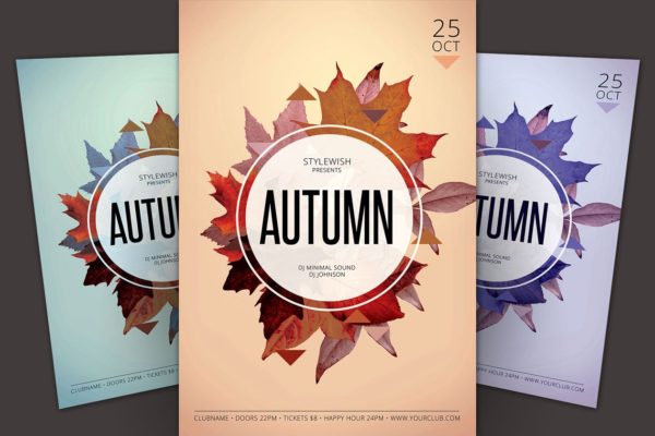 秋天主题活动传单模板 Autumn Flyer Template
