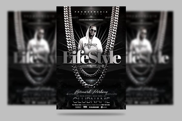 高端华丽音乐风格的DJ海报模板 Urban DJ Party Flyer [psd]