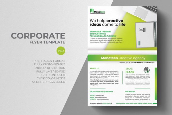 企业宣传海报传单设计模板v3 Corporate Flyer Template