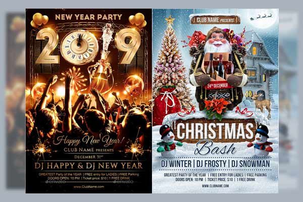 新年&圣诞海报模板合辑 Holiday Bundle [psd]