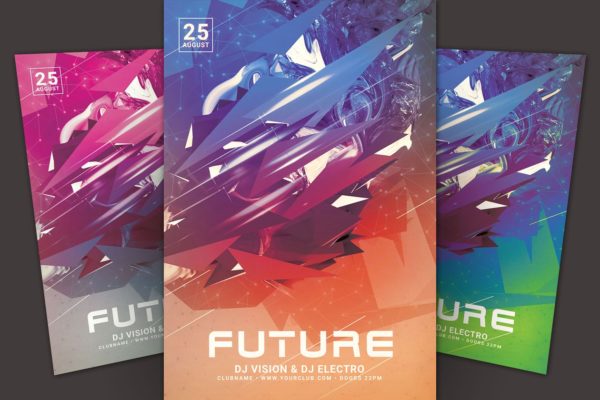 抽象DJ音乐活动海报传单模板 Future Flyer Template