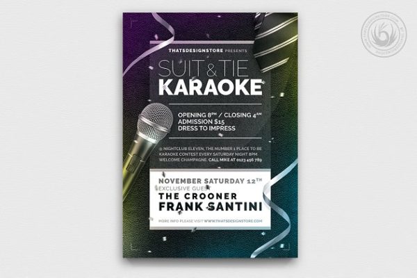 经典卡拉ok传单PSD模板 Classy Karaoke Flyer PSD