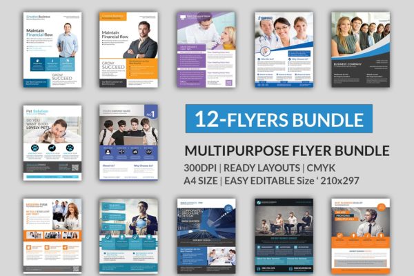 12款企业商务合作推广传单模板 Corporate 12 Flyer Big Bundle