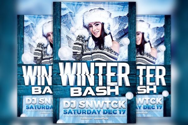 冬季派对活动宣传传单模板V.4 Winter Party Flyer Template Vol. 4