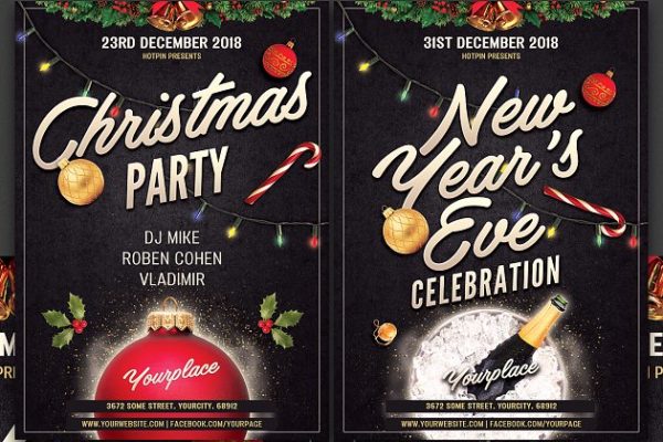 圣诞/新年节日推广传单模板 Christmas / New Year Flyer