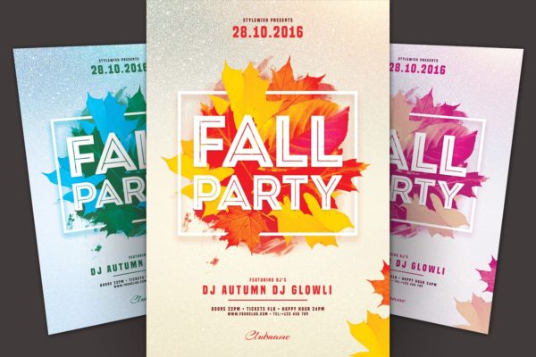 秋季派对传单模板 Fall Party Flyer Template