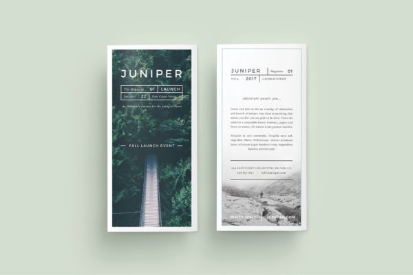 高端优雅风格折页传单设计模板 J U N I P E R  Trifold Brochure