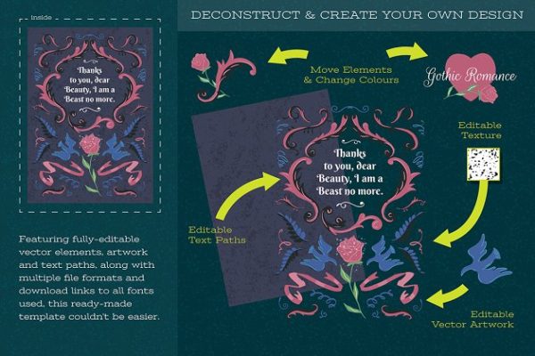 浪漫童话元素传单设计素材 Romantic Fairy Tale Flyer Design