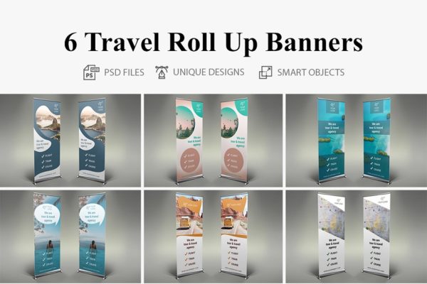 旅行指南易拉宝banner海报模板