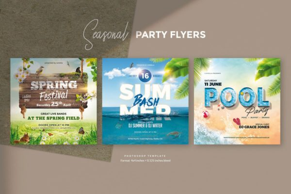 季节嘉年华派对传单套装