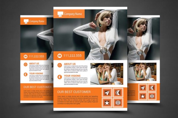 传统企业标准传单海报设计模板 Corporate Business Flyer Print Templ