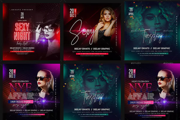 女士夜总会派对传单套装