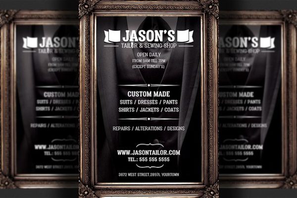 服装定制裁缝店传单模板 Tailor Shop Flyer Template