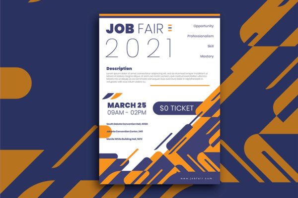 人才市场招聘会传单模板 Job Fair Flyer