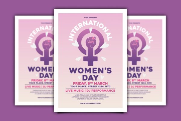 国际妇女节日庆典传单设计 International Women’s Day Flyer