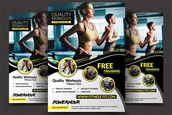 健身俱乐部广告海报PSD模板 Fitness Flyer – Gym Flyer Templates
