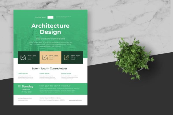 企业招商企业宣传简约设计海报模板 Clean & Minimal Business Event Flyer