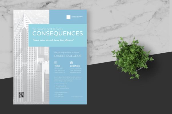 极简设计风格企业活动会议海报模板 Clean & Minimal Business Event Flyer