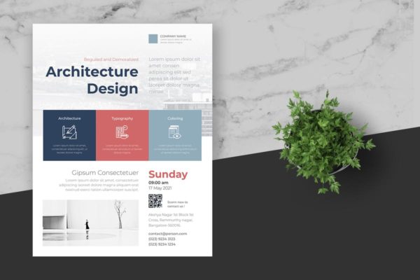 企业宣传企业活动海报设计模板 Clean & Minimal Business Event Flyer