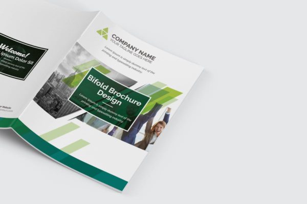 双折页企业宣传传单设计EPS模板 Bifold Brochure