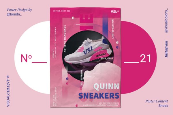 潮牌板鞋品牌宣传海报设计模板 Sneakers Poster