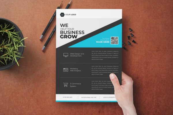 企业业务宣传海报传单设计INDD模板 Business Flyer Template