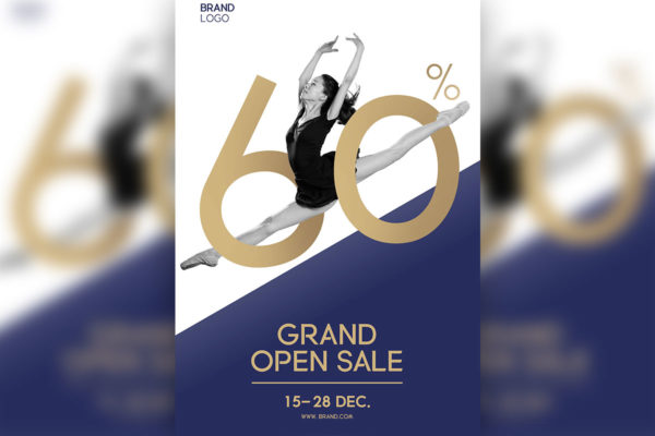 芭蕾舞蹈培训折扣销售海报设计